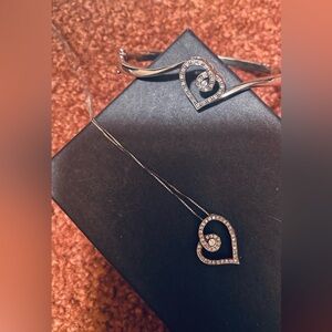 Kay’s Heart Pendant Necklace & Bangle Bracelet Set ❤️